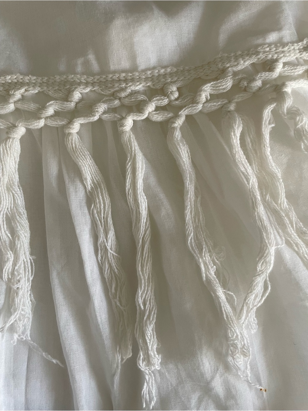 True Destinations White Cotton Boho Maxi Dress L - Picture 6 of 11